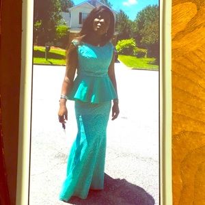 Green lace Maxi dress.